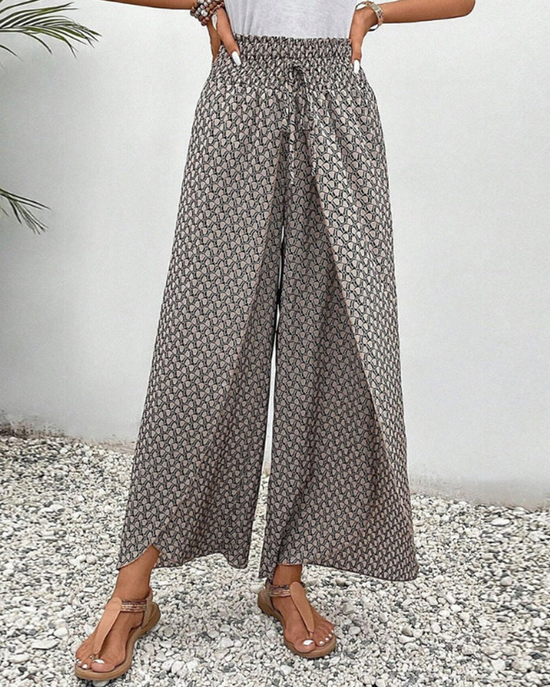 Marina Roca Fiorella | Pantalones Impresos con Volantes – Gris – photo 4