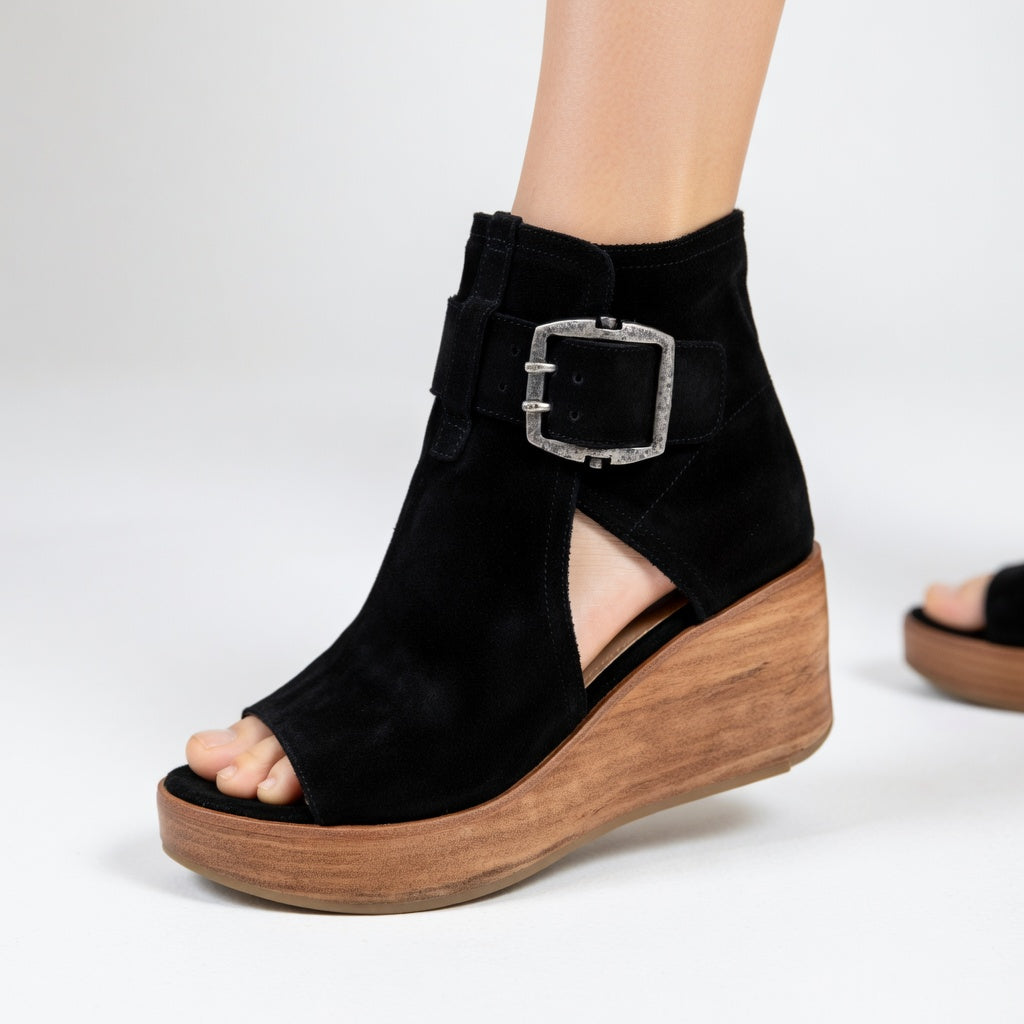 Marina Roca Orelisa | Tacones de cuña abiertos estilo moderno – Negro – photo 2