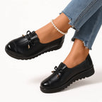 Anamartinezmadrid Estefanía | Mocasines Suaves con Lazo y Puntas Doradas – Negro