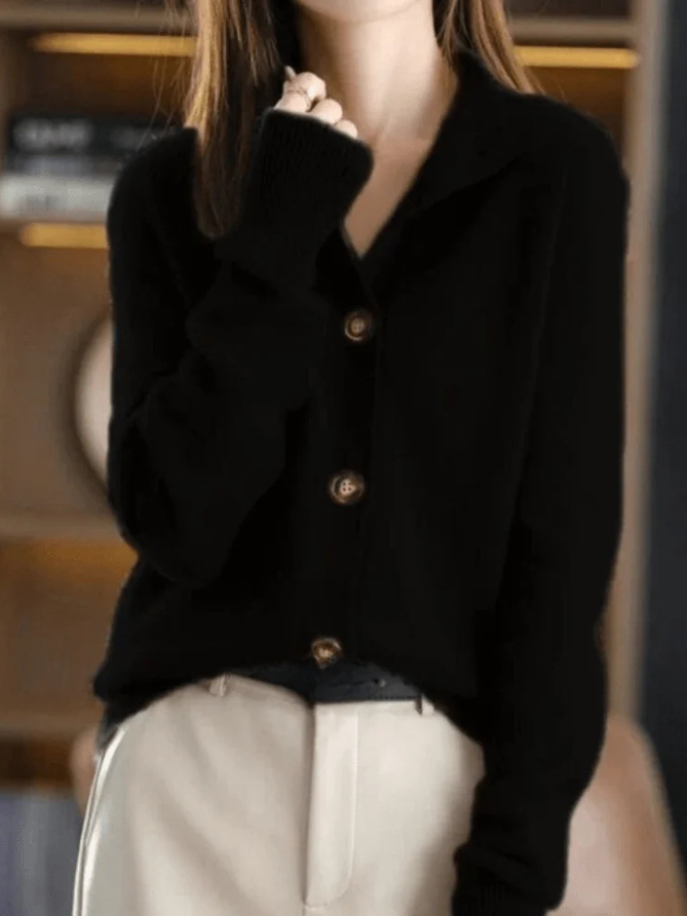 Anamartinezmadrid Brisa | Cárdigan de Punto Fino con Cuello Redondo y Botones – photo 11