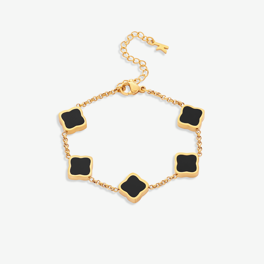 Marina Roca Pulsera trévol estilo Celine – Negro