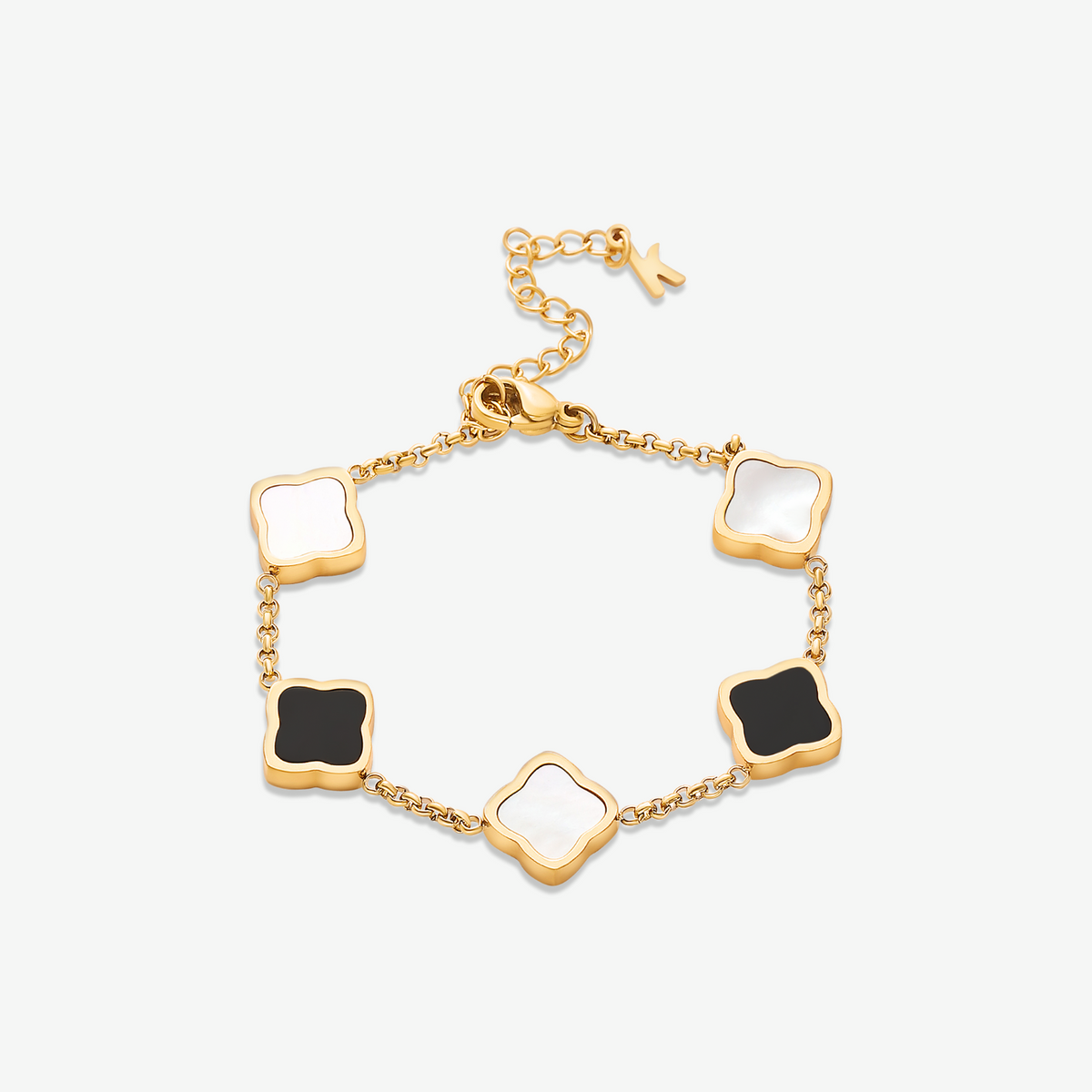 Marina Roca Pulsera trévol estilo Celine – Blanco y Negro – photo 11
