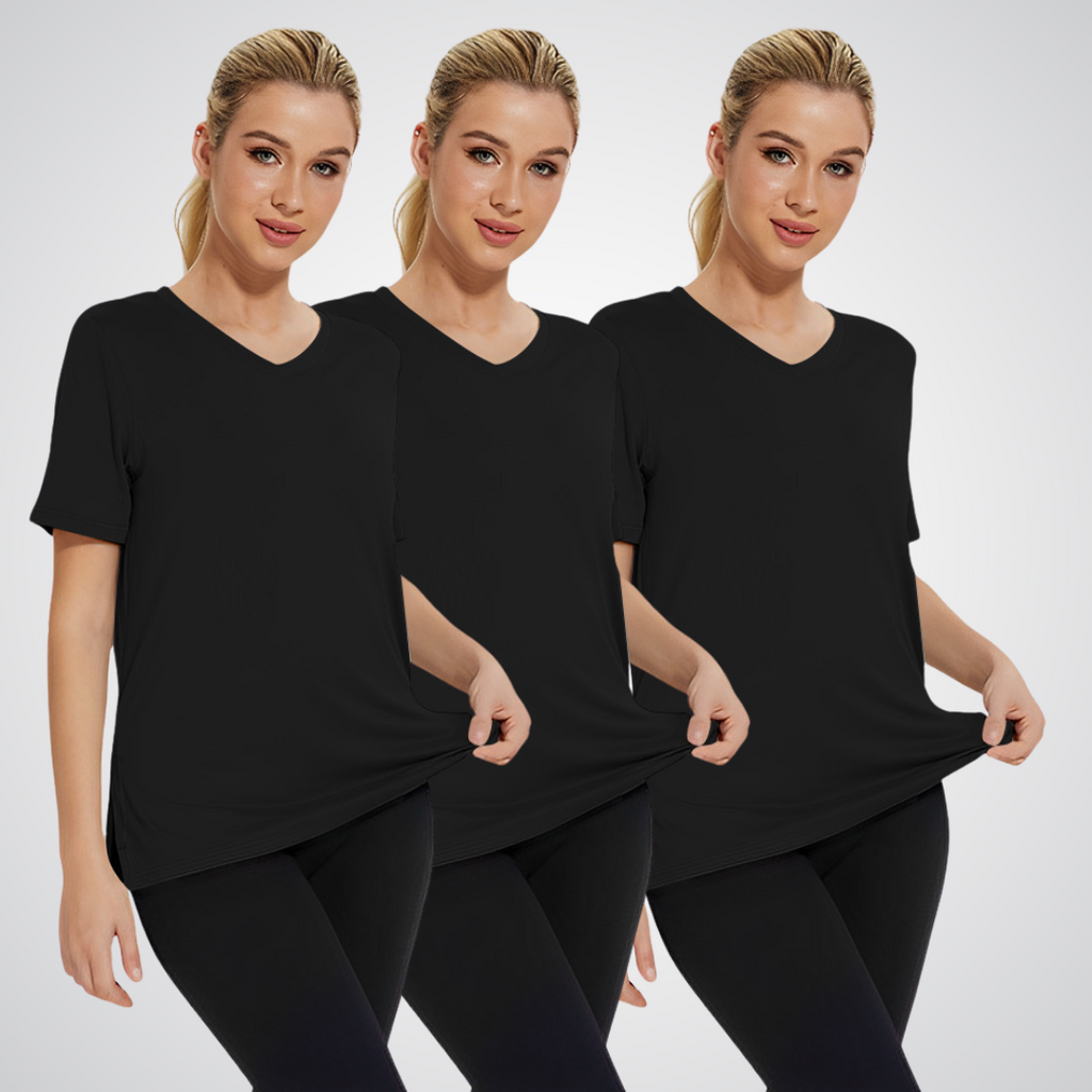 Anamartinezmadrid Selena | Pack de 3 Camisetas de Cuello Pico – Negro / Negro / Negro – photo 5