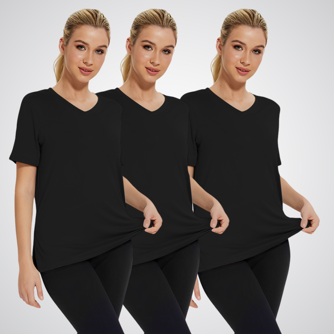 Anamartinezmadrid Selena | Pack de 3 Camisetas de Cuello Pico – Negro / Negro / Negro – photo 5