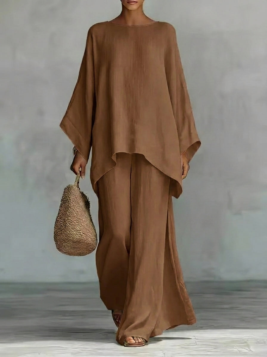 Helena Romero María - Conjunto de Lino Fresco y Elegante – Marrón – photo 3