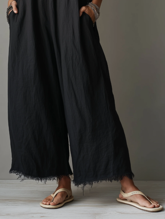 Marina Roca Léa | Mono minimalista de lino para mujer – photo 3