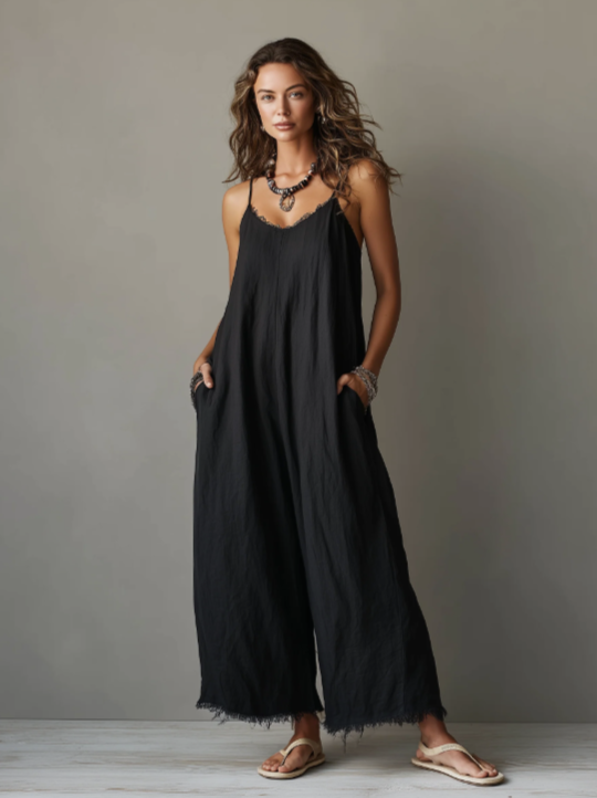 Marina Roca Léa | Mono minimalista de lino para mujer – photo 4