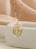 Marina Roca Collar de la Virgen chapado en oro – Cristal – photo 4