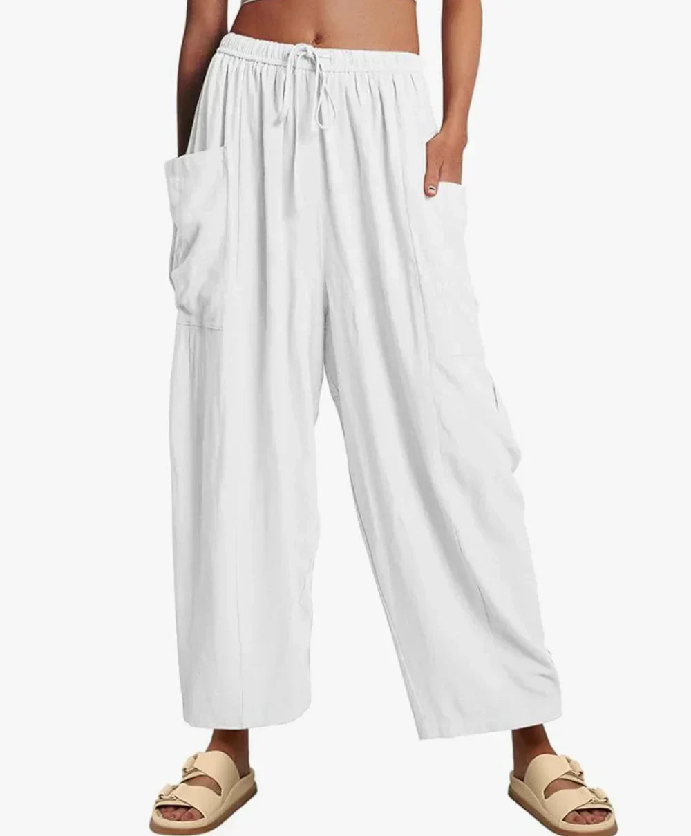 Marina Roca Ember | Pantalones de Pierna Ancha Sin Esfuerzo – Blanco – photo 8