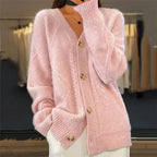 Anamartinezmadrid Abigail | Cárdigan con Escote de Pico y Punto de Rombos – Rosa – photo 5