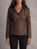 Silvana Vitali Sara ⎸ Chaqueta de Piel Resistente y Elegante – Marrón Oscuro