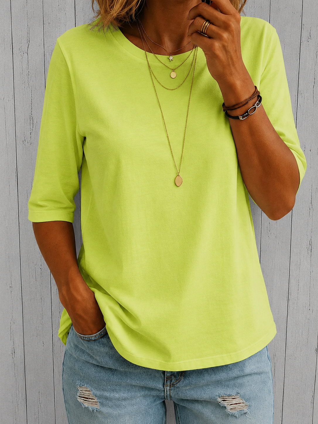 Anamartinezmadrid Cayetana | Camiseta de Media Manga y Corte Holgado – Verde – photo 6