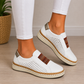 Anamartinezmadrid Maribel | Mocasines Calados con Plataforma y Suela de Yute – Blanco