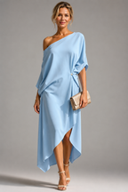Anamartinezmadrid Camila | Vestido Asimétrico de Tirantes – Azul – photo 5