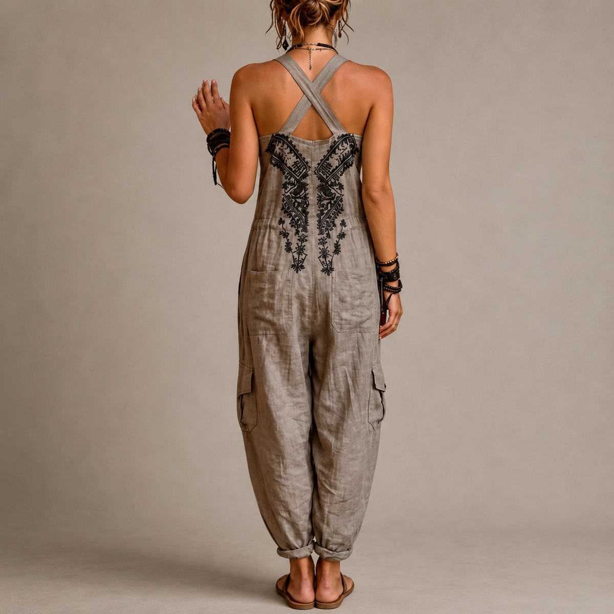 Anamartinezmadrid Candela | Mono Bohemio Bordado con Pantalón Amplio – photo 2