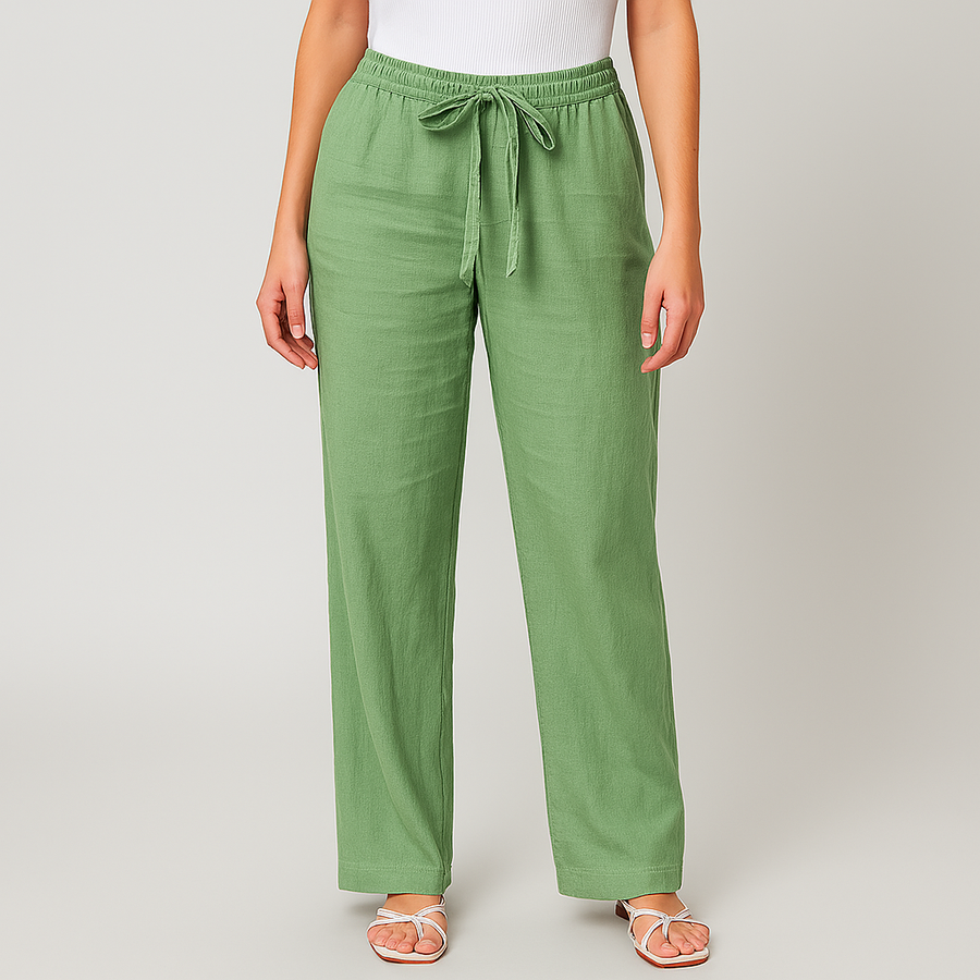 Marina Roca Brisa | Pantalones Elegantes de Lino – Verde – photo 3