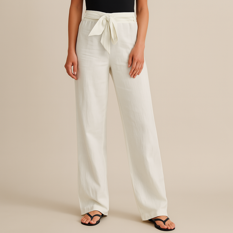 Marina Roca Brisa | Pantalones Elegantes de Lino – Blanco – photo 6