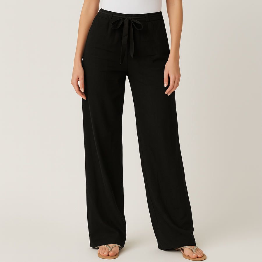 Marina Roca Brisa | Pantalones Elegantes de Lino – Negro – photo 5