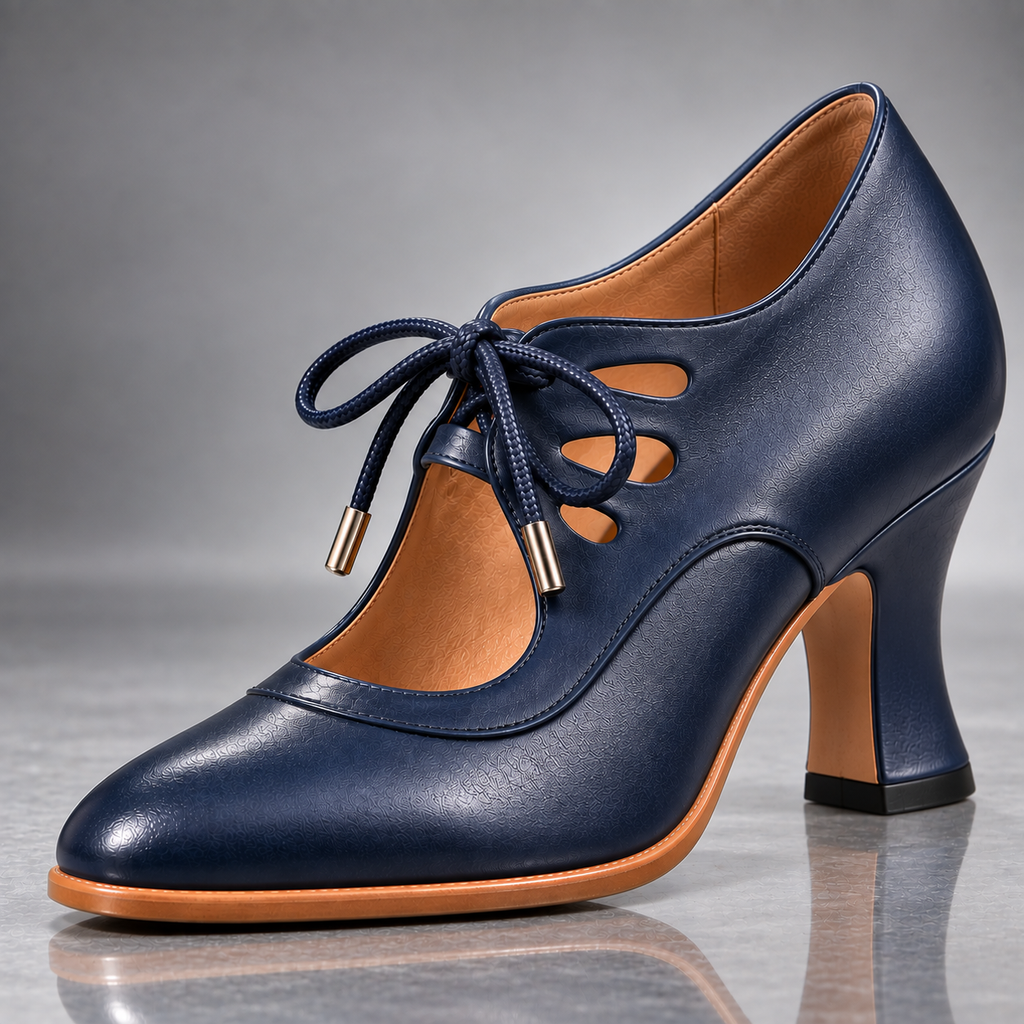Valeria Castaño Ana - Tacones con Cordones – Azul Marino – photo 2