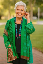 Anamartinezmadrid Ester | Cárdigan Abierto Fluido Estilo Kimono – Verde – photo 3