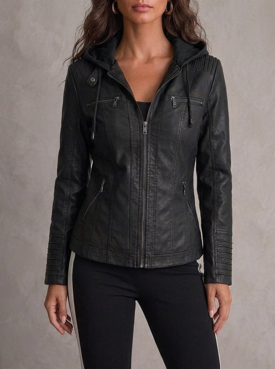 Silvana Vitali Mercedes ⎸ Chaqueta de Piel Resistente y Elegante – Negro