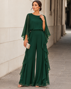 Anamartinezmadrid Lucrecia | Conjunto de Blusa con Manga Capa y Falda de Volantes – Verde – photo 4