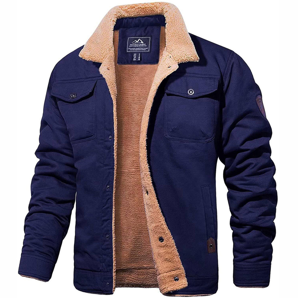 Marina Roca Sacha | Chaqueta forrada para Hombres Casual y Elegante – Azul Marino – photo 4