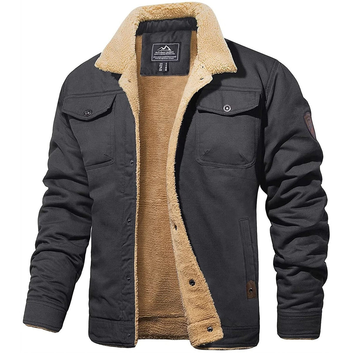 Marina Roca Sacha | Chaqueta forrada para Hombres Casual y Elegante – Gris – photo 5