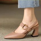 Anamartinezmadrid Consuelo | Zapatos Destalonados de Tacón Bajo con Plantilla Acolchada – Marrón – photo 8