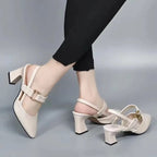 Anamartinezmadrid Consuelo | Zapatos Destalonados de Tacón Bajo con Plantilla Acolchada – photo 5