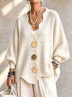 Anamartinezmadrid Mercedes | Cárdigan de Punto con Botones y Cuello en Pico – Beige – photo 10