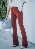 Marina Roca CHLOE | Pantalones acampanados de pana – Rojo Oscuro – photo 11