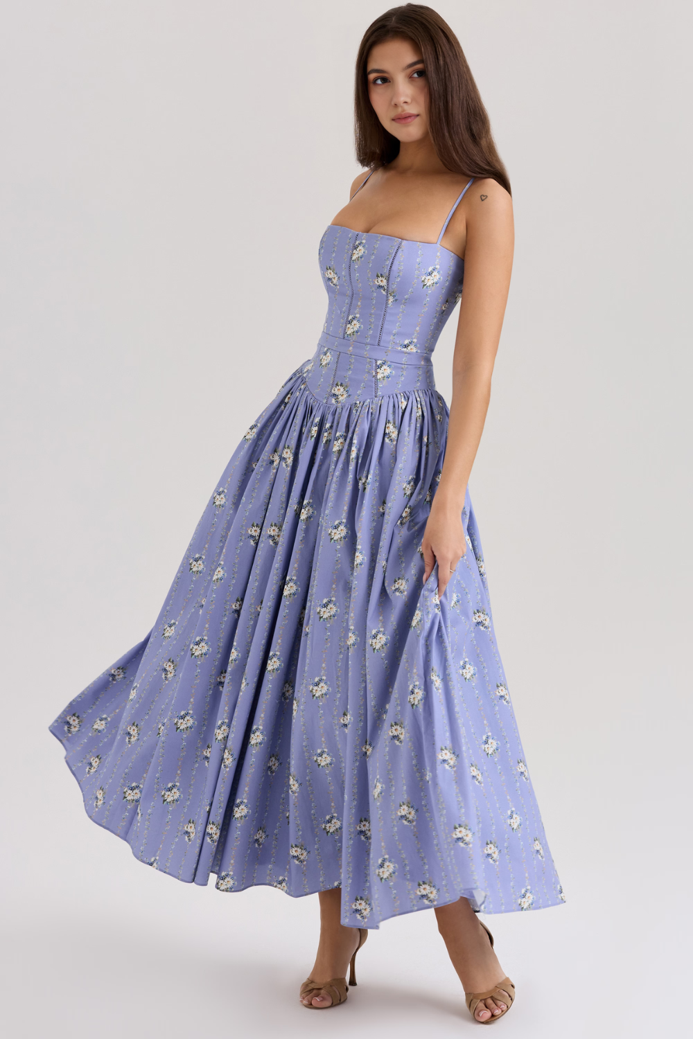 Marina Roca Estrella | Vestido midi floral – Morado Floral – photo 12