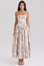 Marina Roca Estrella | Vestido midi floral – Beige Floral – photo 9