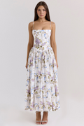 Marina Roca Estrella | Vestido midi floral – Blanco Floral – photo 2