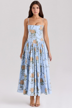 Marina Roca Estrella | Vestido midi floral – Azul Floral – photo 6