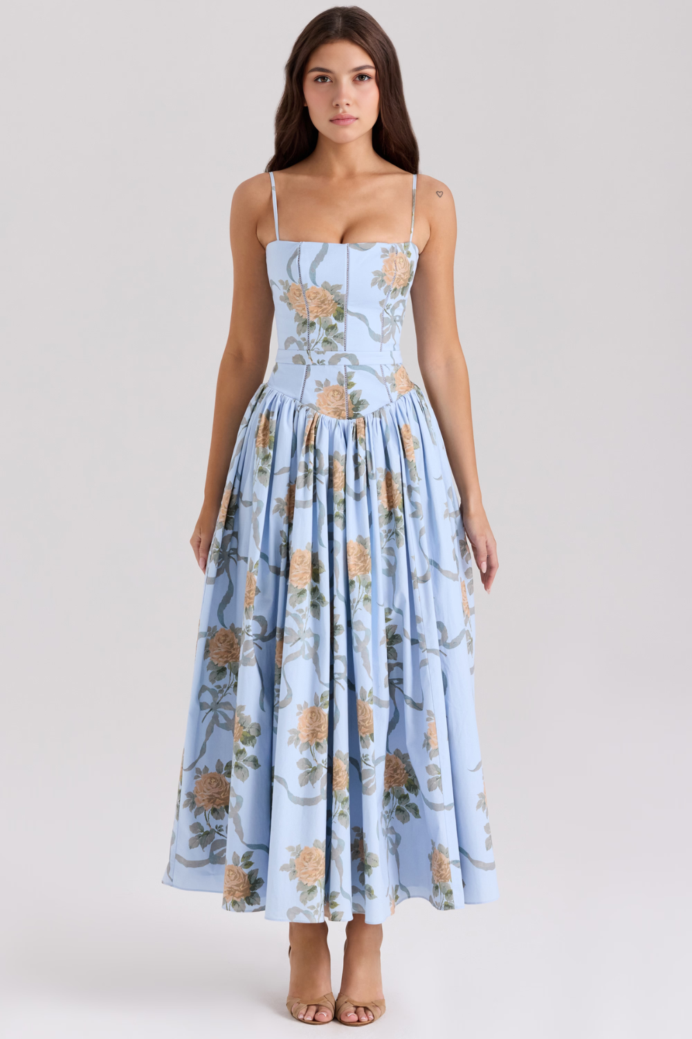 Marina Roca Estrella | Vestido midi floral – Azul Floral – photo 6