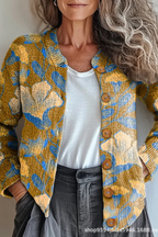 Anamartinezmadrid Petronila | Cárdigan de Punto Patchwork de Flores – Amarillo – photo 6