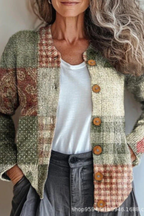 Anamartinezmadrid Petronila | Cárdigan de Punto Patchwork de Flores – Beige – photo 5