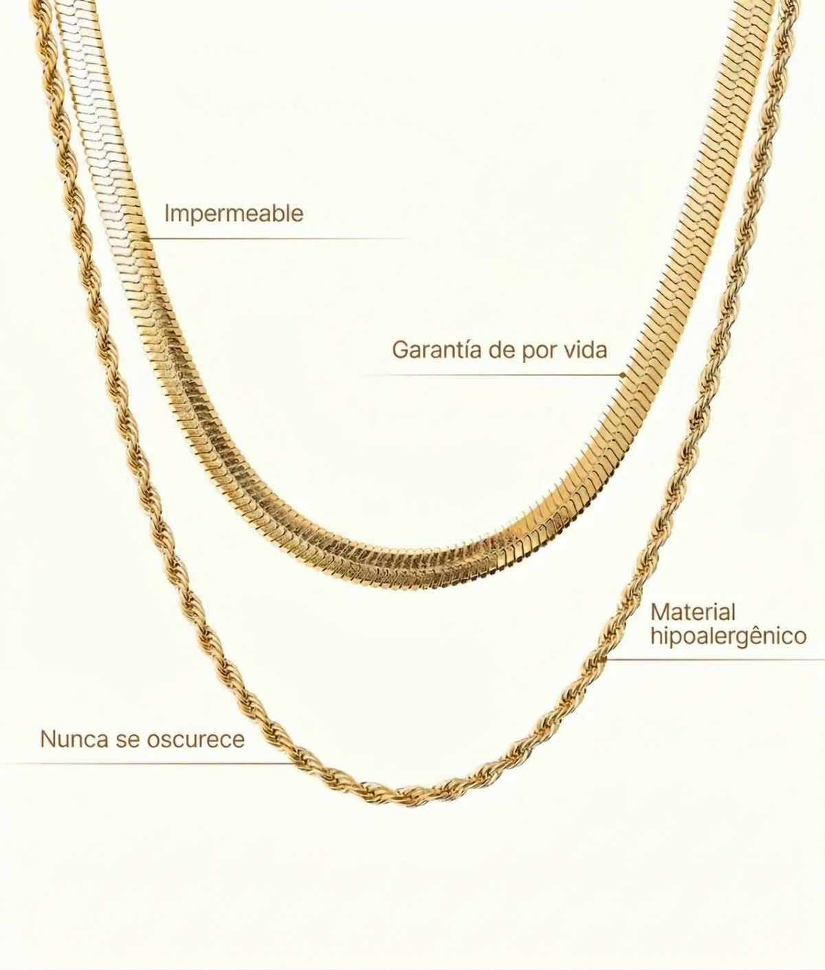 Marina Roca Malena | Dúo de collares bañados en oro de 18 quilates – photo 6