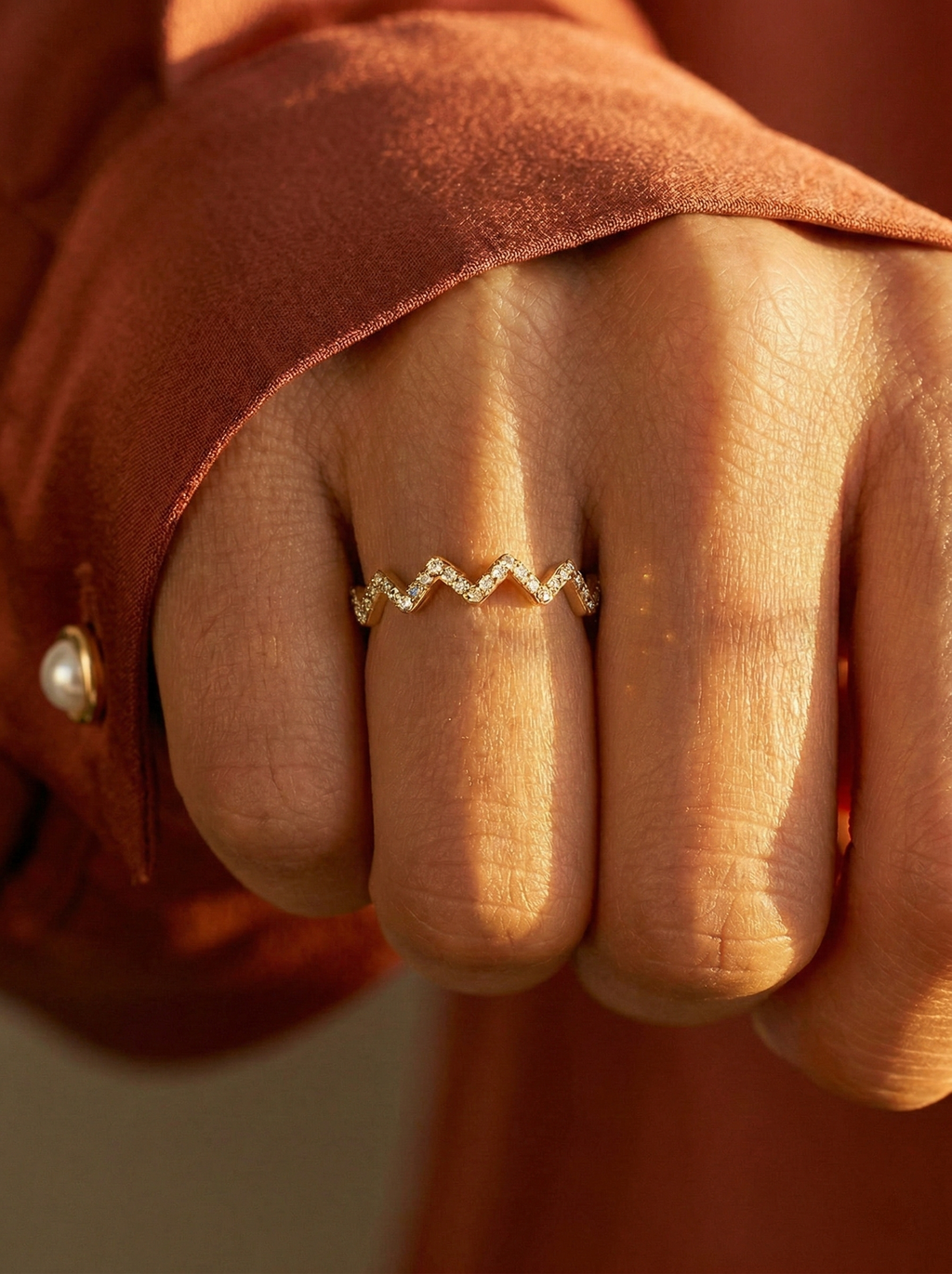 Marina Roca Anillo zigzag con piedras preciosas Martina – photo 3