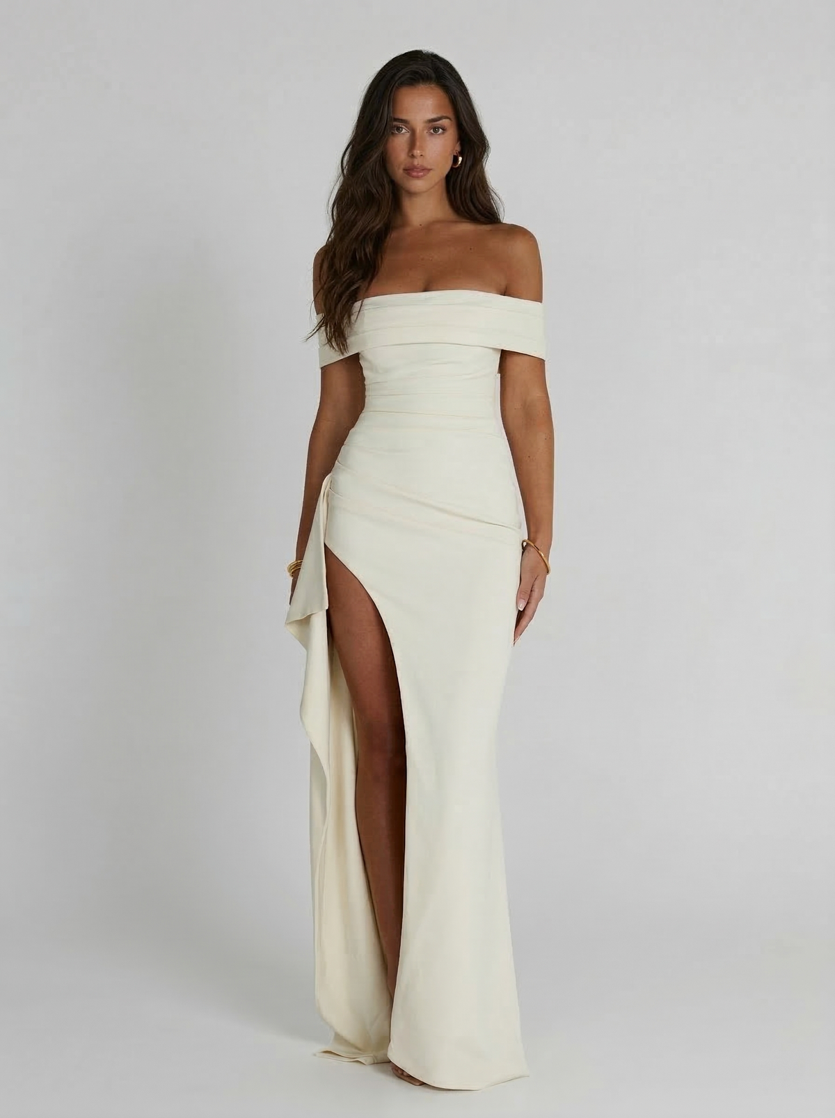 Marina Roca Laura | Vestido largo de noche – Blanco – photo 8