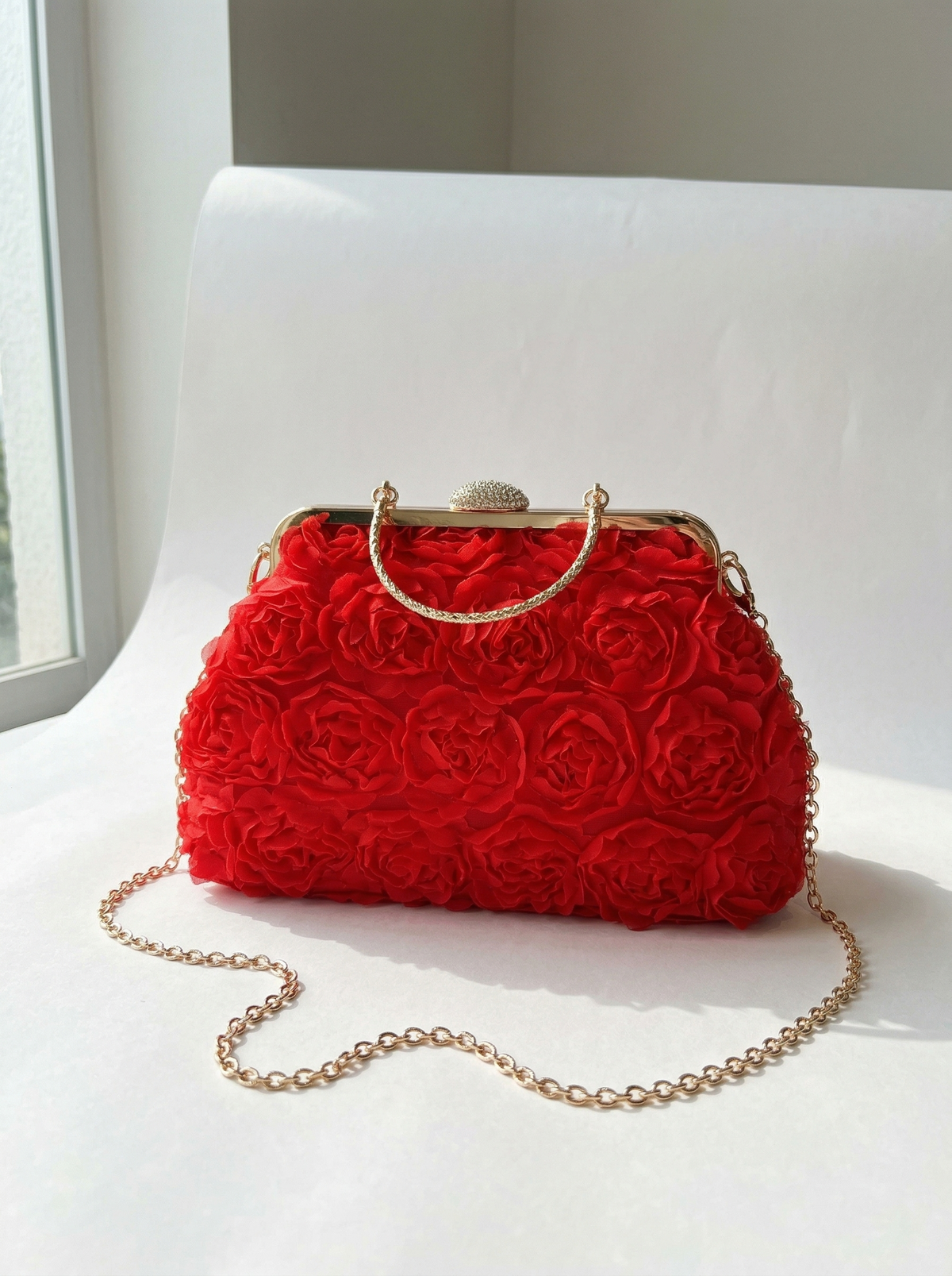 Marina Roca Flora | Bolso de mano elegante – Rojo – photo 9