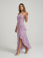 Marina Roca Ariadna | Vestido largo plisado con volantes – photo 3