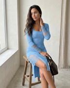 Marina Roca Vestido de noche con encaje Jasmina – azul claro – photo 9