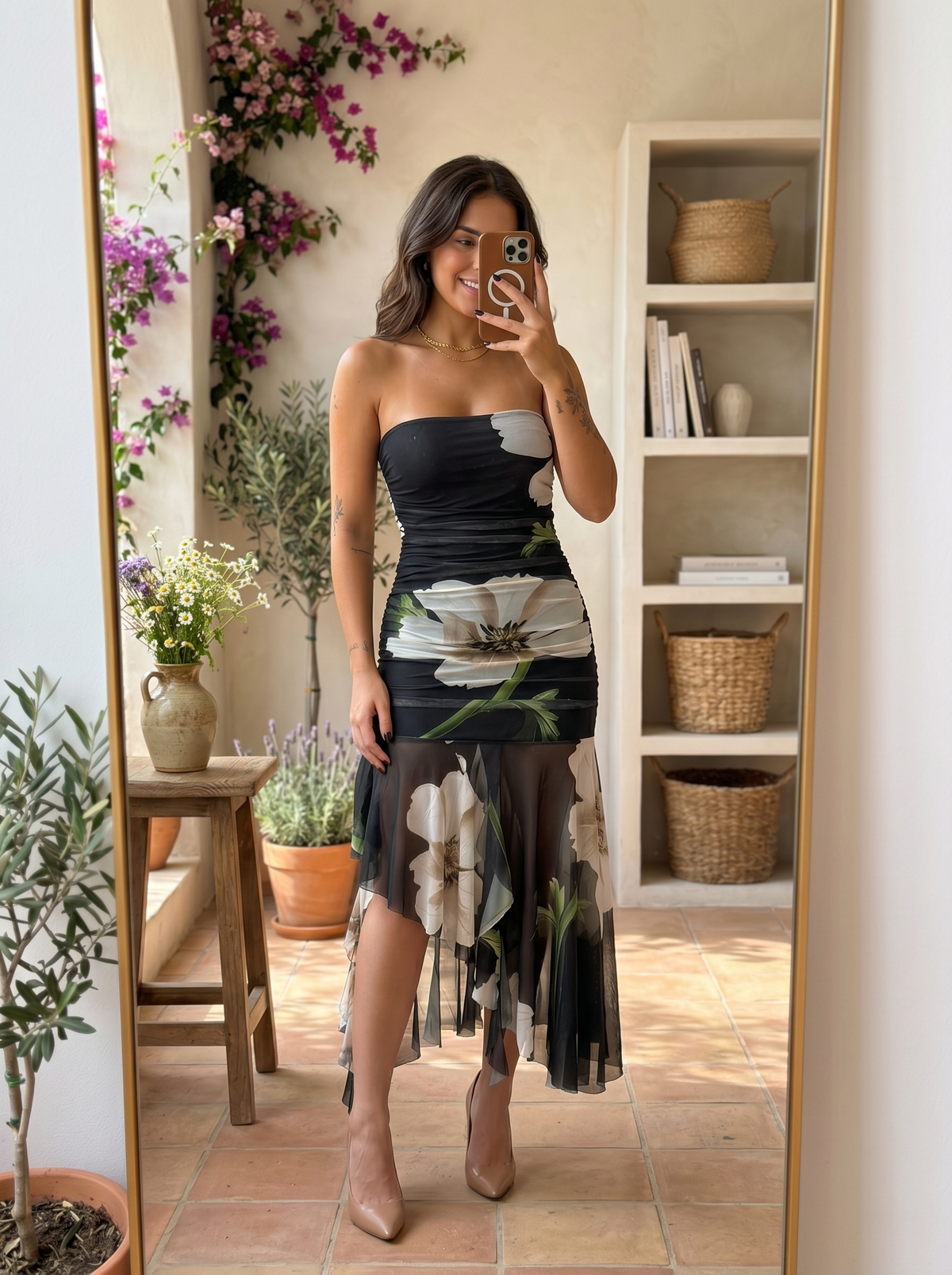 Marina Roca Helena | Vestido negro con estampado floral – photo 9