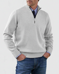 Marina Roca MORGAN | Jersey informal con media cremallera – Gris blanco – photo 3