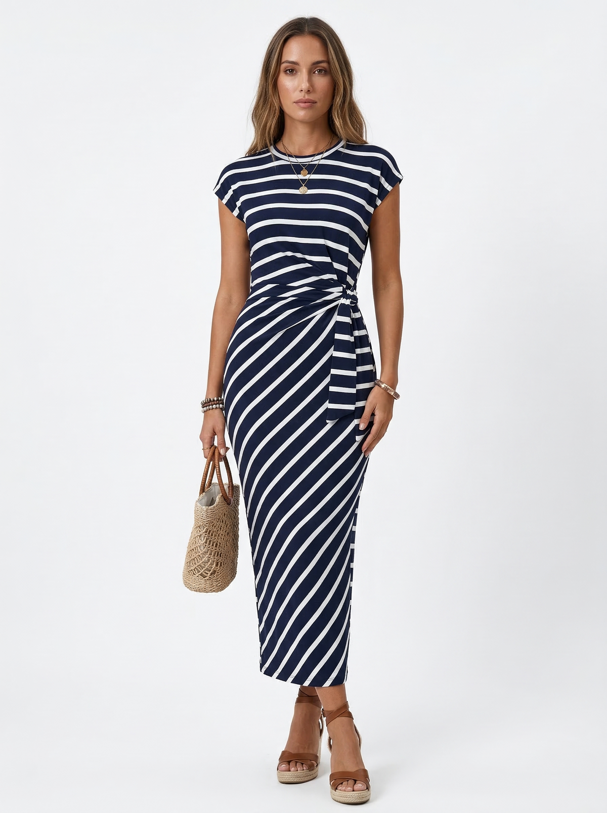 Marina Roca Diana | Vestido largo de amarre lateral – azul claro – photo 6