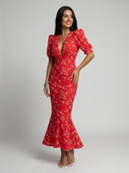 Marina Roca Amaia | Vestido con diseño floral y cuello en V – photo 3