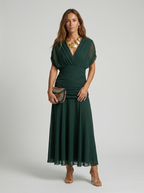 Marina Roca Nora | Vestido largo con cuello en v – Verde – photo 12